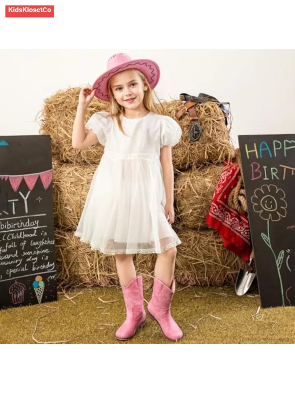 Girls Cowboy Boots Mid Calf Glitter Toddler Little Big Kids Western Style